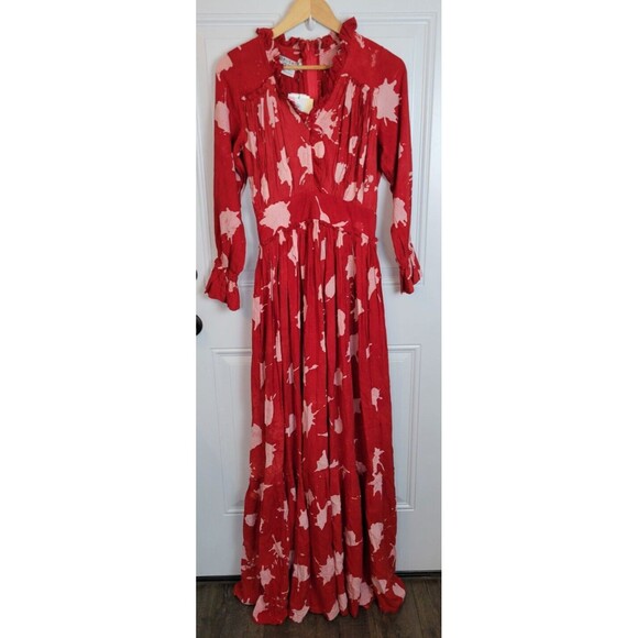 NWT Busayo Ina Ruffled V-Neck Maxi Dress Size XS Event Attire - Picture 4 of 11